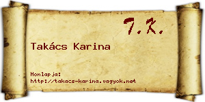 Takács Karina névjegykártya