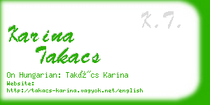 karina takacs business card